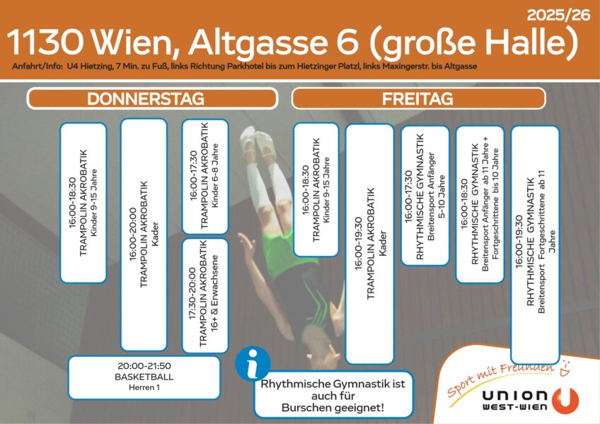 Stundenplan Altgasse Do+Fr (gr. Halle) 2025_26 Auflistung aller Einheiten unterhalb