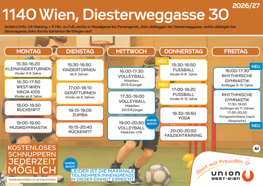 Stundenplan Diesterweg_Auflistung aller Einheiten unterhalb