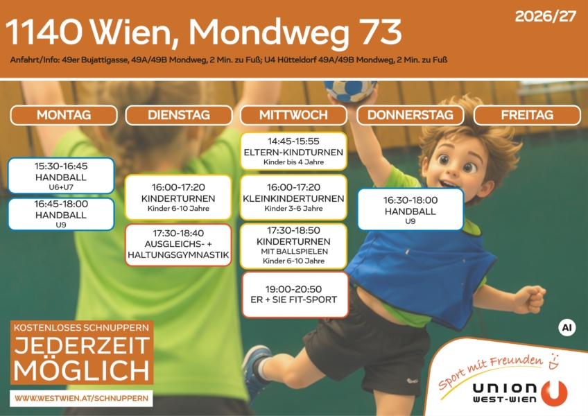Stundenplan Mondweg_Auflistung aller Einheiten unterhalb