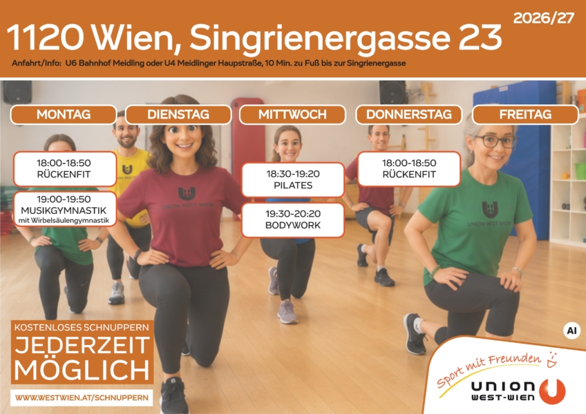 Stundenplan Singrienergasse_Auflistung aller Einheiten unterhalb